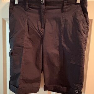Chico’s Black Chino Shorts, stretch waist, size 1